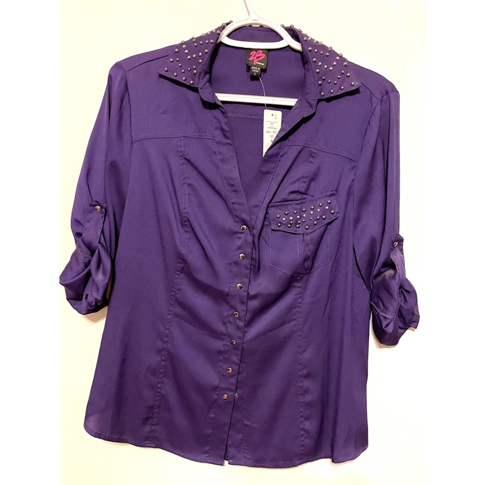 2B Bebe top blouse purple